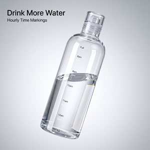 Tazza di plastica per bottiglie d'acqua portatile graduata minimalista resistente alle alte Temperature Anti-caduta sportiva pratica tazza per studenti - Product Image 5