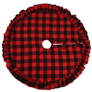 Bonne qualité 48 pouces tissu tricoté épais arbre <span class=keywords><strong>de</strong></span> noël jupe Sublimation Logo personnalisé motif à carreaux <span class=keywords><strong>de</strong></span> buffle pour la décoration <span class=keywords><strong>de</strong></span> la maison - Product Image 1