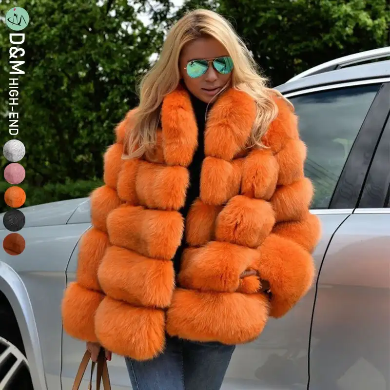 डी एंड एम उच्च गुणवत्ता सर्दियों Abrigo महिलाओं नकल फॉक्स फर जैकेट 2021 नई डिजाइन गर्म ऊपर का कपड़ा महिला लंबी प्लस आकार फर कोट