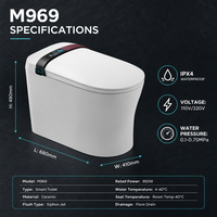 WC intelligent haut de gamme, toilette monobloc intelligente avec ouverture et fermeture automatiques, siège de toilette avec bidet, cuvette électronique pour salle de bain de luxe