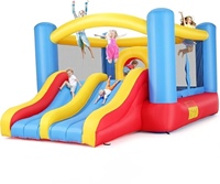 Château gonflable pour enfants 4x3m, très demandé, avec double toboggan, idéal pour la location événementielle, les festivals et les fêtes de jardin