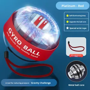 Wholesales Custom Logo Printed Auto Start <b>LED</b> Gyro <b>Ball</b> Wrist Trainer Best Selling Forearm Power Strength Fitness Portable Gym - Product Image 6