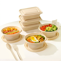 Bol à soupe biodégradable en amidon de maïs, résistant aux hautes températures, anti-fuite, pour plats à emporter, camping et cadeaux promotionnels, directement de l'usine