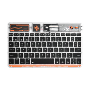 COTECi, tamaño pequeño, 78 teclas, teclado inalámbrico retroiluminado RGB para ordenador portátil/tableta/oficina, funda transparente, función silenciosa, óptico, nuevo - Product Image 1
