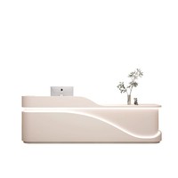 Bureaux de réception de cabinet médical en pierre naturelle bleue sur mesure, bureau de réception de clinique dentaire avec porte