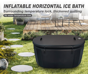Etiquetas personalizables Vanace, baño de hielo de 700L, bañera de hielo ovalada negra para una sola persona, inmersión fría para recuperación de Fitness deportivo - Product Image 4
