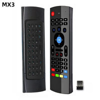 Remote Control Air Mouse MX3 Nirkabel 2.4GHz Dual Keyboard untuk Android TV, Penggunaan di Rumah, Suara Digital, Bahan Plastik ABS, Kode Tetap