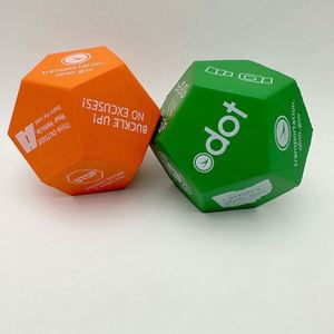 12 Sided Custom Imprint Promotional PU Squeezable Soft Dice Toys Yoga <b>Exercise</b> Game Cube for Fitness and Fun - Product Image 2