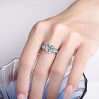 Bague en argent sterling 925 de la marque MuShan, bague en moissanite, bague artisanale pour amoureux, plaquée or véritable 18 carats, bagues fines brevetées MST