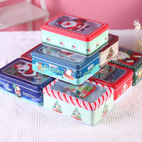 Boîtes rondes en fer blanc vintage pour gâteaux, emballage cadeau, 8 pouces, pour cookies de noël, boîte d'assiettes avec fenêtre
