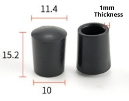 16mm tiêm đúc PVC cao su mềm Áo khoác Ống Tùy chỉnh màu đen bàn ghế bảo vệ chống trượt chân - Product Image 6