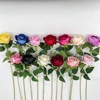Fleurs artificielles roses au toucher réel décoratives fleurs artificielles roses blanches en soie en vrac pour décoration de mariage