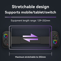 Manette Extensible D8 pour Jeux Mobiles | Poignée Joypad Sans Fil pour Téléphone, Jeux Vidéo, Joystick Compatible Android IOS PC
