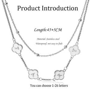 Collares de Moda 2026 con Dijes, Acero Inoxidable 316L, Chapado en Oro PVD de 18k, Collar con Letra de Concha, Nombre Personalizado para Mujer - Product Image 5