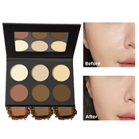 Palette de Maquillage DIY 6 Couleurs en Gros, Nouvelle Palette de Poudre Visage et de Contour, Contrôle du Sébum, Éclaircissante et Correctrice