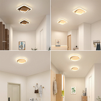 Belle Grain De Bois Chambre Vestiaire Plafonnier Couloir Rond Entrée LED Plafonnier Bûches Noyer pour Allée Couloir
