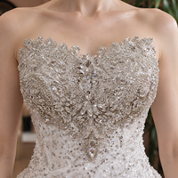 Robe de mariée sirène 2-en-1 avec jupon détachable, ornée de sequins et de perles, décolleté cœur, traîne, collection 2026, sur mesure, vente en gros
