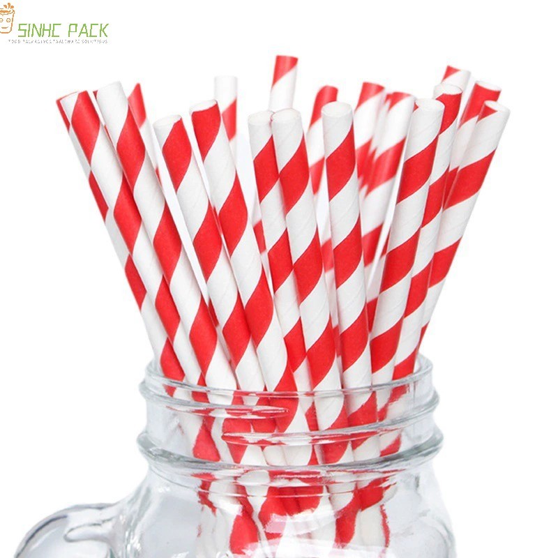 Hot Selling White 8Mm Fruit Decoration Paper Drinking Straw Paper Drinking Straw Sleeve Paper Straw Biodegradable