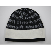 Bonnet en tricot tissé en jacquard spandex imprimé de logo personnalisé de créateur sans manchettes pour le sport, la course à pied et la tête de mort avec bandeau en coton