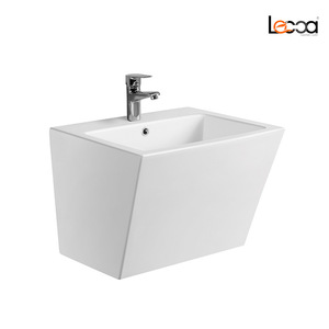 Lavabo suspendido de cerámica de 38 cm, diseño moderno para baño doméstico. - Product Image 4