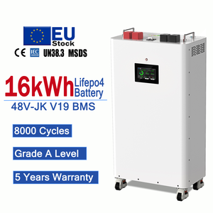 แบตเตอรี่ลิเธียมแบบเคลื่อนย้ายได้ EU DDP Shipping Standing 48V 51.2V 16kWh พร้อมระบบจัดการแบตเตอรี่ JK V19 BMS พร้อมระบบทำความร้อนและล้อสำหรับงานหนัก - Product Image 1