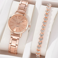 Montre de Luxe pour Femme, Bracelet Argenté, Quartz, Cadran Simple, Ensemble de Montres Tendance Or, pour Étudiantes et Dames, Reloj