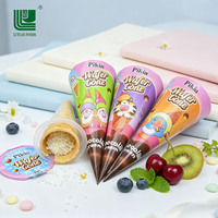 Cône de gaufrette Pikin en gros de l'usine Luyuan avec garniture crème chocolatée - Snack croustillant certifié Halal, emballage personnalisé OEM