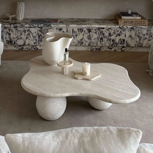 Natural Travertine <strong>Side</strong> <strong>Table</strong> Living Room Household Designer Wabi Sabi <strong>Marble</strong> Coffee <strong>Table</strong> Home <strong>Marble</strong> Tea <strong>Table</strong> - Product Image 5