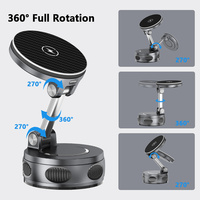 Cargador Inalámbrico para Auto de 15W con Carga Rápida, Soporte 2.0 con Fuerte Imán N52 y Puerto Tipo-C para iPhone