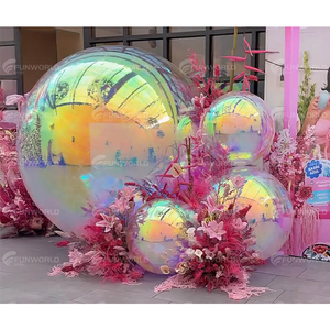 Globo inflable de Navidad para eventos, fiesta, gran burbuja sellada de Pvc brillante, bola iridiscente, esfera metálica, Bola de espejo inflable - Product Image 2