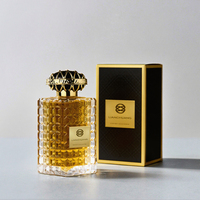 Flacon de parfum vide en verre transparent carré de luxe recyclable de 100 ml avec bouchon à vis, commande minimum