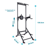 Torre de Ejercicios Ajustable para el Hogar, Estación de Dominadas y Flexiones de Acero, Equipo de Gimnasio Multifuncional para Entrenamiento de Fuerza de Cuerpo Completo