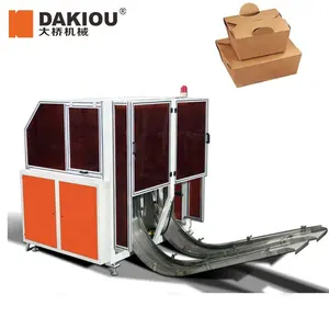 Dakiou HBJ-D2000 High Performance Takeout Container Hamburger Boxes Paper Food Box Making Carton Erecting Packing Machine Price