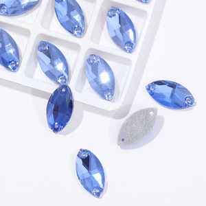 Perles de cristal à fixation plate en <span class=keywords><strong>verre</strong></span> strass <span class=keywords><strong>marquise</strong></span> à fond plat pour accessoires de robe de mariée <span class=keywords><strong>et</strong></span> de costume DIY - Product Image 4