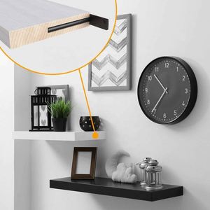 WEKIS Custom Heavy Duty Powder Coated Satin Black Solid Steel Hidden Wall <b>Floating</b> <b>Shelf</b> <b>Bracket</b> 100 Lbs Load Capacity 6/8/10 - Product Image 6