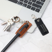 Porte-stylo en cuir PU personnalisé, porte-stylo simple, fournitures de bureau, porte-clés suspendu, accessoires pour carnet, cadeau promotionnel