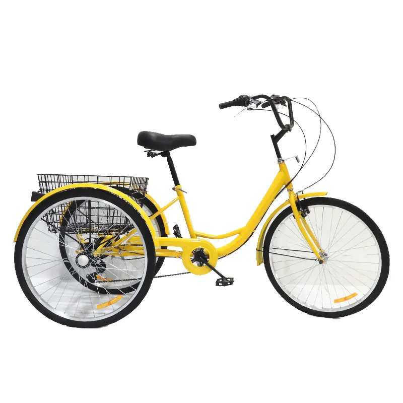 Venta caliente de la fábrica de China neumáticos familiares bicicletas de pedal de una sola velocidad 3 ruedas tribike bicicleta triciclo para adultos con asientos