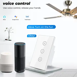 สวิตช์พัดลมติดเพดาน Wi-Fi สวิตช์ควบคุมแอปอัจฉริยะสวิตช์ตั้งเวลาใช้งานได้กับ Alexa Google Home