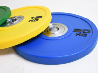 Pelat Beban Kompetisi BLD CPU Standar IWF Berwarna Kode Warna Karet Padat Hub Baja Solid Cincin Baja Tahan Karat Anti-Selip Tahan Lama 5-25kg