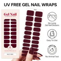 Nouveauté 2026 Ipolish Lamp Free Autocollants pour ongles en gel couleur unie, Produit de beauté pour ongles, Vente en gros, Wraps pour ongles en gel à durcissement naturel