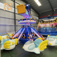 Manège pour enfants Nova Rides : Avion à commande manuelle, modèle SC-XJ, avion à ailes de dessin animé