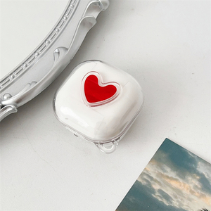 Pearl Chain Red Heart Patch Clear PC Auriculares Funda para Samsung <span class=keywords><strong>Galaxy</strong></span> <span class=keywords><strong>Buds</strong></span> 2 Pro <span class=keywords><strong>Galaxy</strong></span> <span class=keywords><strong>Buds</strong></span> <span class=keywords><strong>Live</strong></span> <span class=keywords><strong>Galaxy</strong></span> <span class=keywords><strong>Buds</strong></span> - Product Image 2