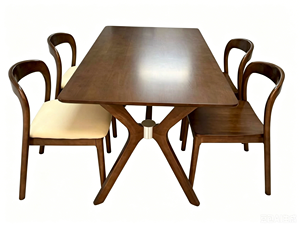 Mesa de Comedor Moderna de Madera Maciza, Mesa de Cocina Rectangular de Madera, Muebles para Sala de Estar, Apartamento, Hotel - Product Image 5