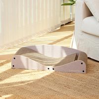 Grattoir pour chat en feutre naturel extra large en carton avec jouet à bille - Design horizontal multifonctionnel pour usage intérieur pour chats