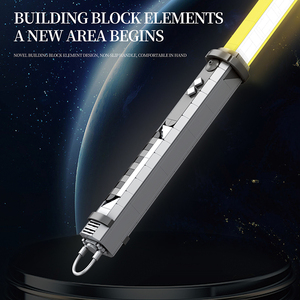 Reobrix NO.99012 Épée <span class=keywords><strong>laser</strong></span> jaune de science-fiction, ensemble de blocs de construction, 598 pièces, 98 cm, modèle d'arme spatiale à grande échelle avec support d'exposition - Product Image 2