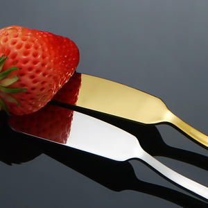 มีดเนยสแตนเลส Yt A028 304 สีพื้น สไตล์ตะวันตก สำหรับทาครีมชีส แยม มีดครัว สีเงิน สีทอง สีโรสโกลด์ - Product Image 3