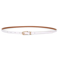 Ceinture fine en PU de style coréen pour femmes, boucle en fer, multicolores, sangle décorative pour robe, pull, pantalon en jean