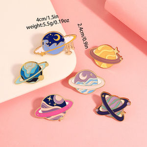 Colección esmalte Pins romántico espacio planeta Metal dibujos animados insignia bolsa sombrero solapa mujer joyería chico astronauta regalos estrella cielo galaxia - Product Image 2