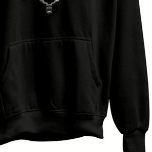 เสื้อฮู้ดลายกราฟิกอนิเมะสีดำ ตระกูลอุจิวะ พระจันทร์แดง แบบโอเวอร์ไซส์ ยูนิเซ็กส์  งานปักลายแฟชั่น - Product Image 6