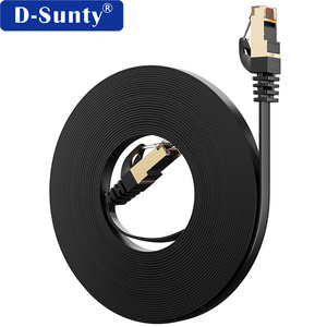 Cable de Conexión Ethernet Plano Sólido de Alta Velocidad CAT7 D-Sunty, Conector RJ45, 0.5m-100m, Conductor CCA, para Oficina y WiFi - Product Image 1